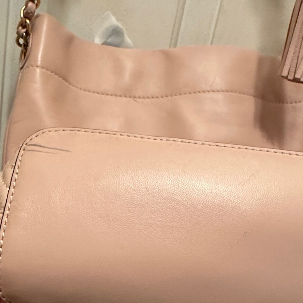 Tory Burch Blush Pink Soft Leather Shoulder Bag Classic Beautiful Chic Stylish - Picture 10 of 11